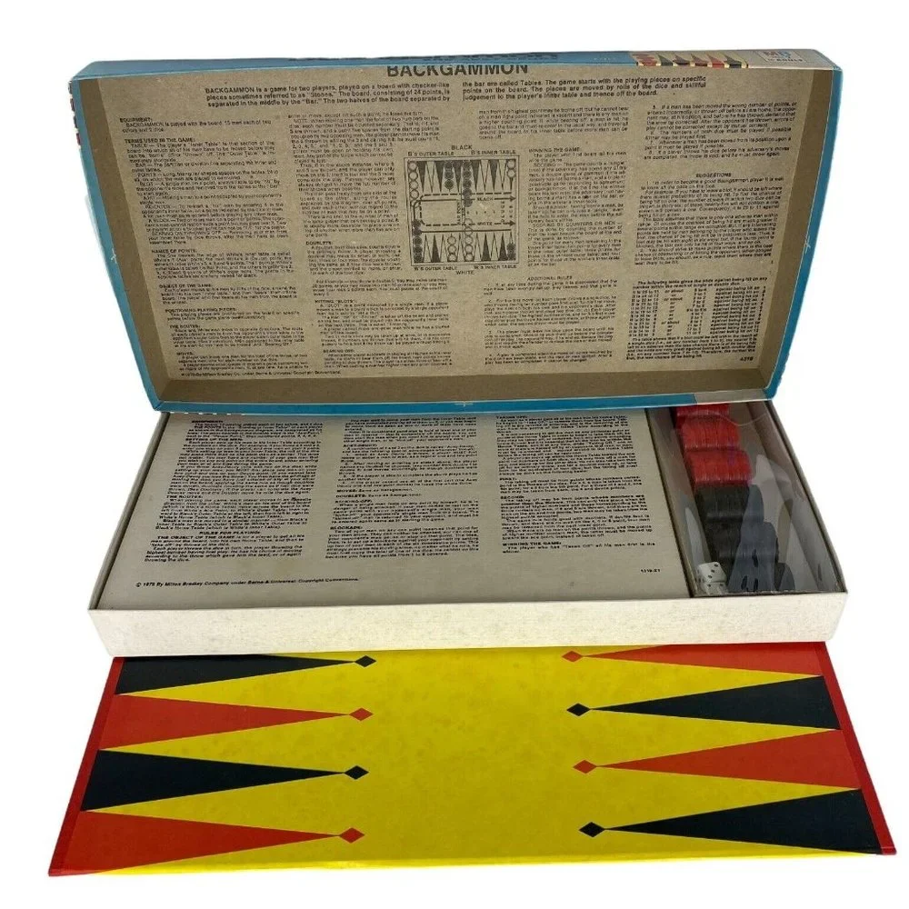 Vtg 1973 Milton Bradley Backgammon and Acey Deucy 4319 Board Game -Pieces Sealed